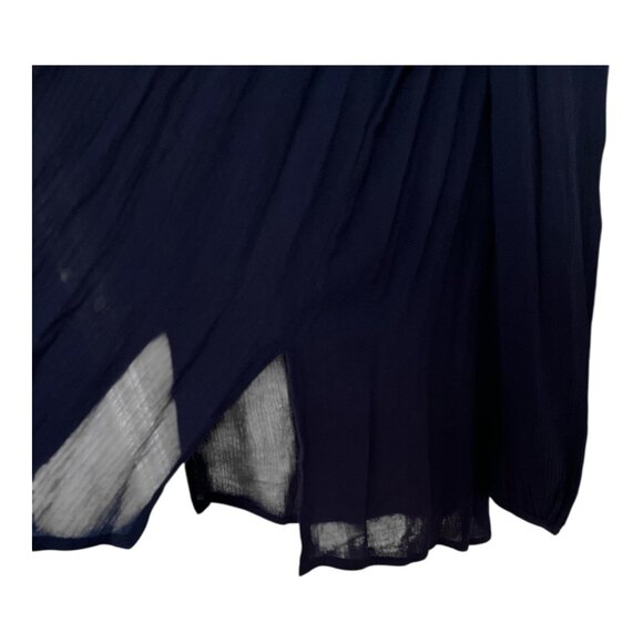 Cupio Women’s Size S Navy Blue Embroidered Long Sleeve Boho Peasant Top - Picture 5 of 7